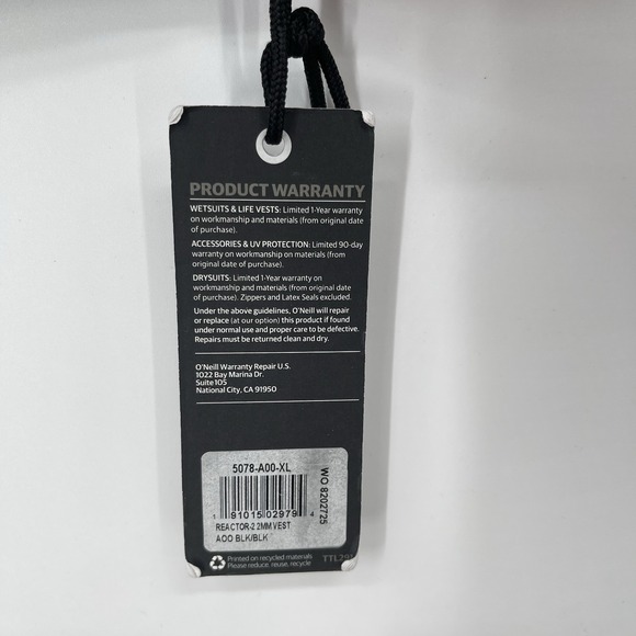 NWT O'Neill Reactor 2 Sleeveless Pullover Wetsuit Vest Only 2MM XL - Picture 4 of 12